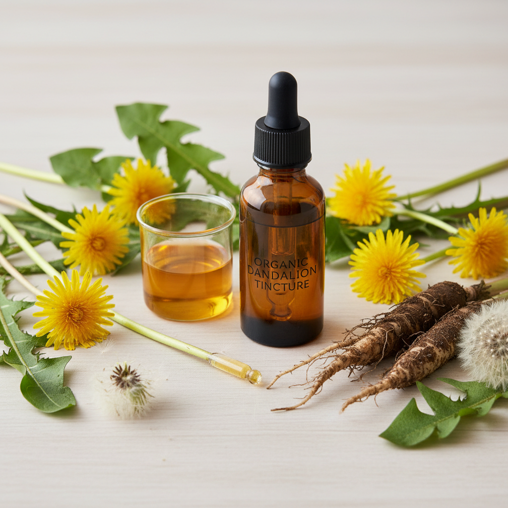 Dandelion Root Tincture — Alcohol Base, Organic & Homegrown
